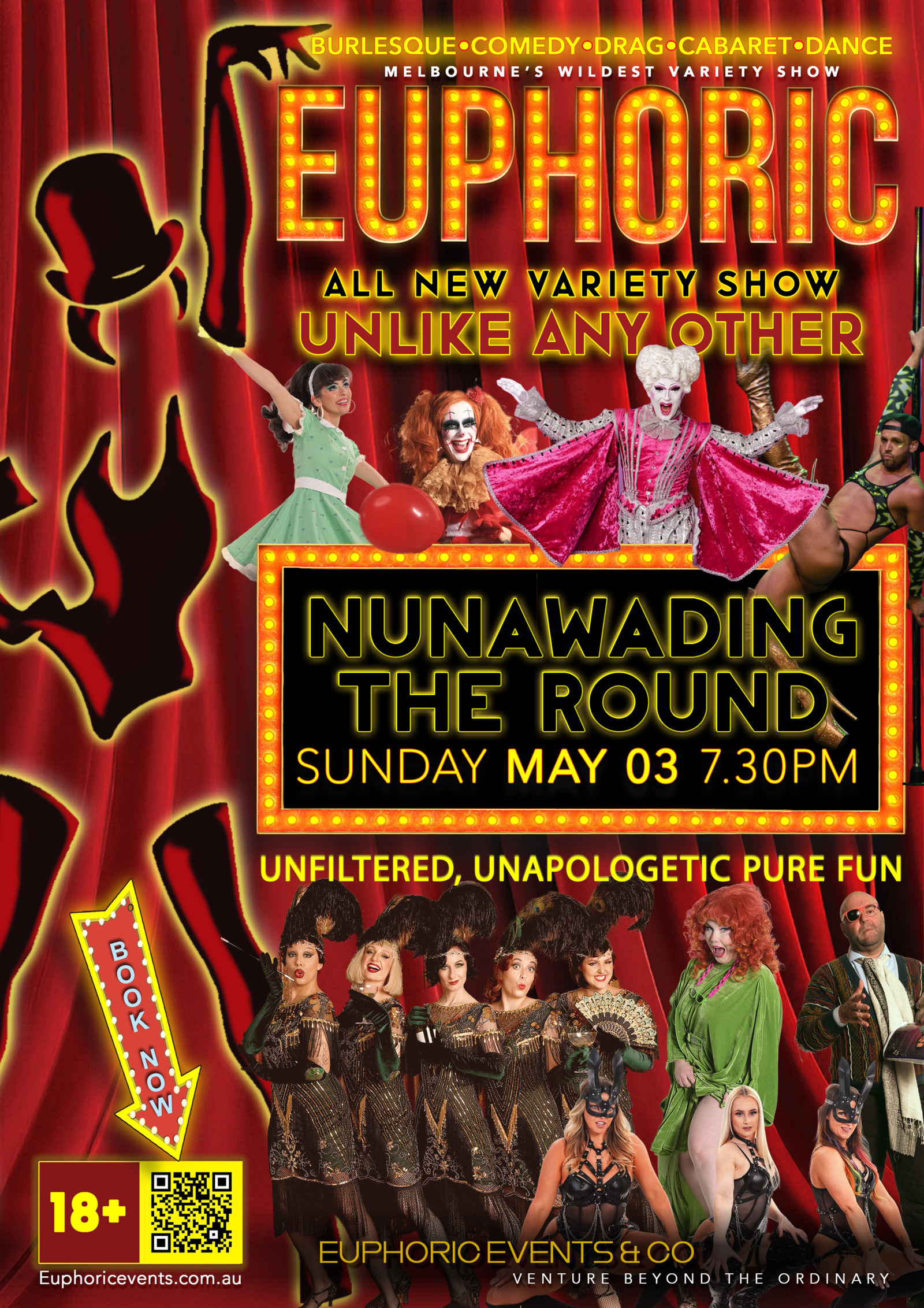 EUPHORIC show flyer for Pakenham, Cardinia Cultural Centre